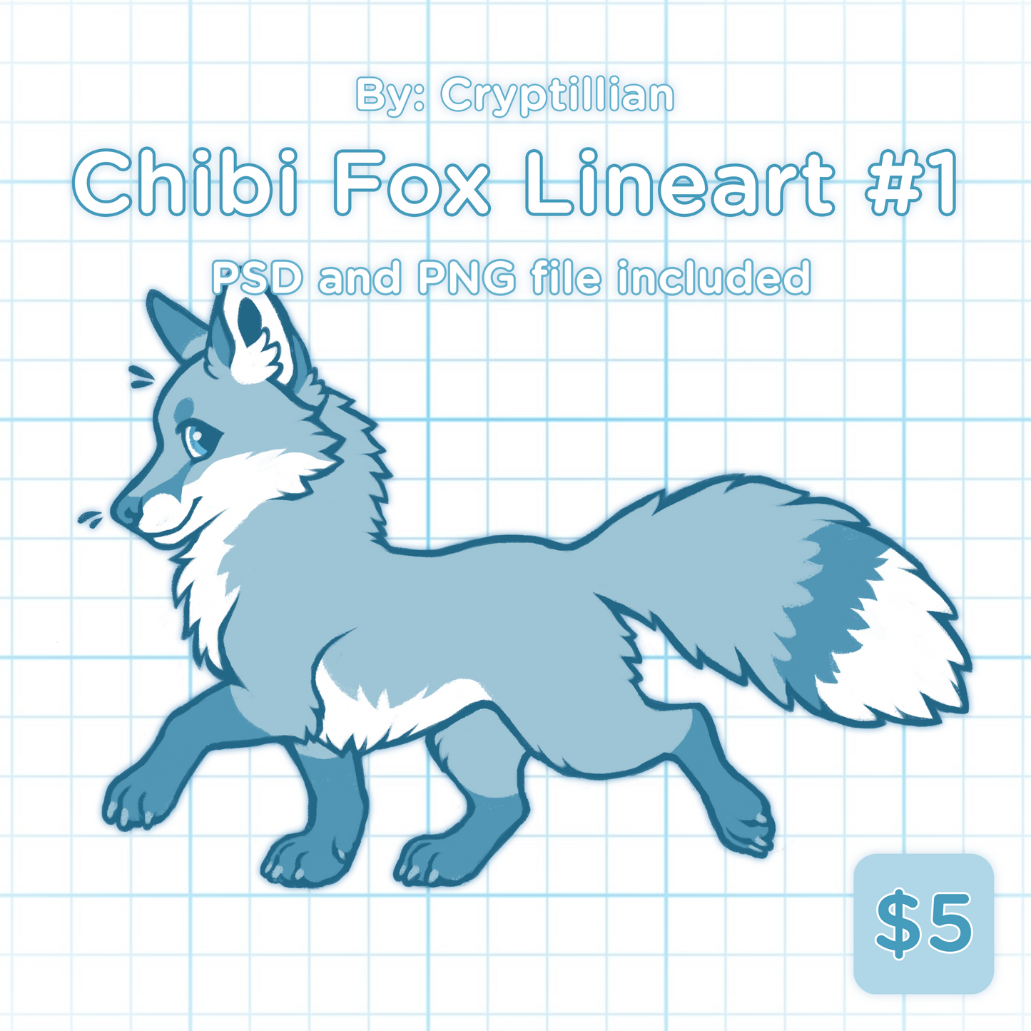 Chibi Fox Lineart #1