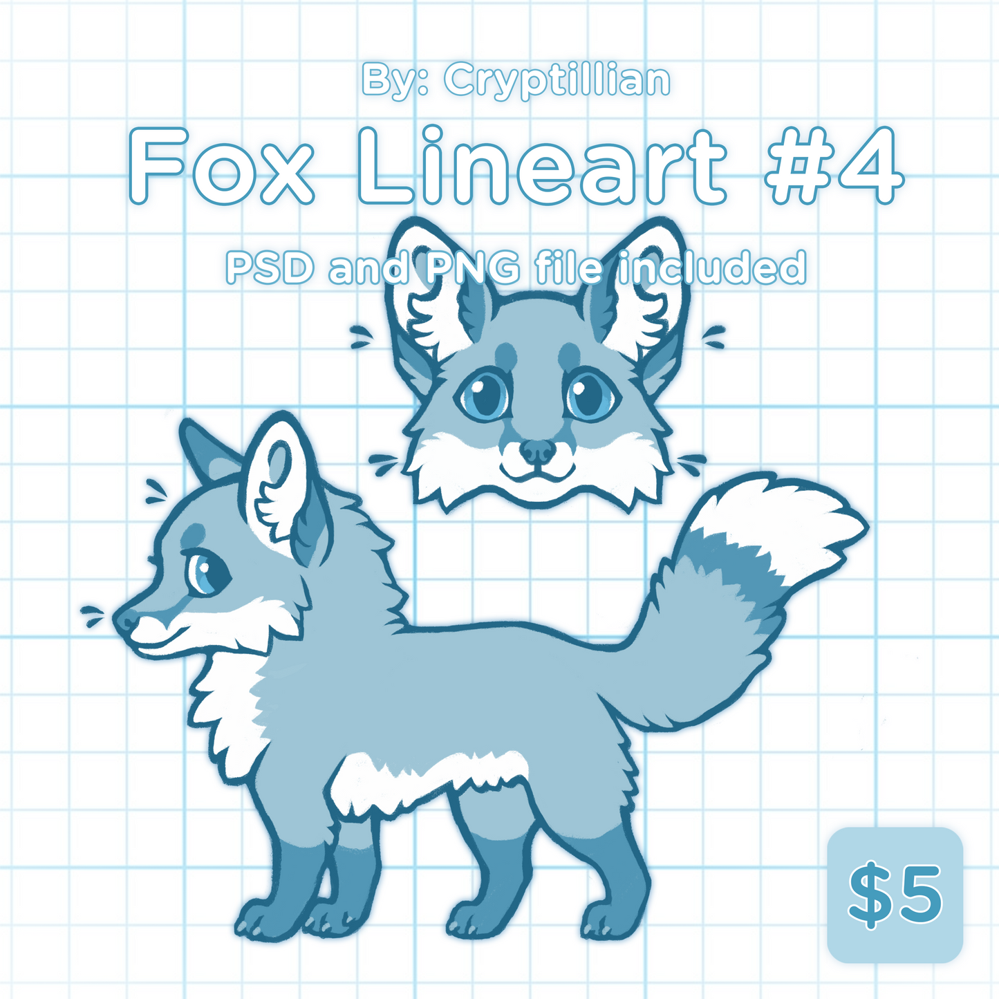Chibi Fox Lineart #4