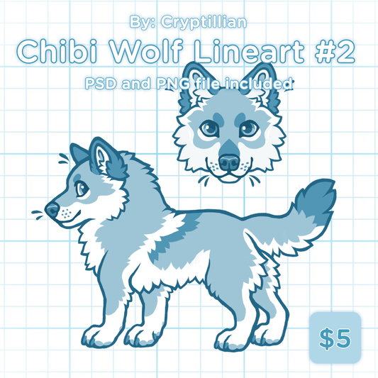 Chibi Wolf Lineart #2