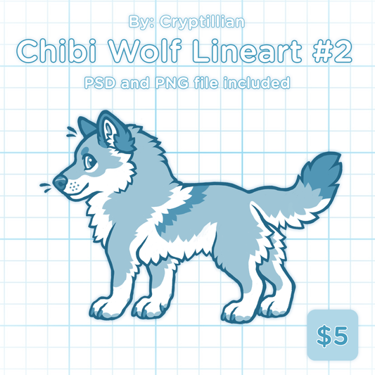 Chibi Wolf Lineart #2
