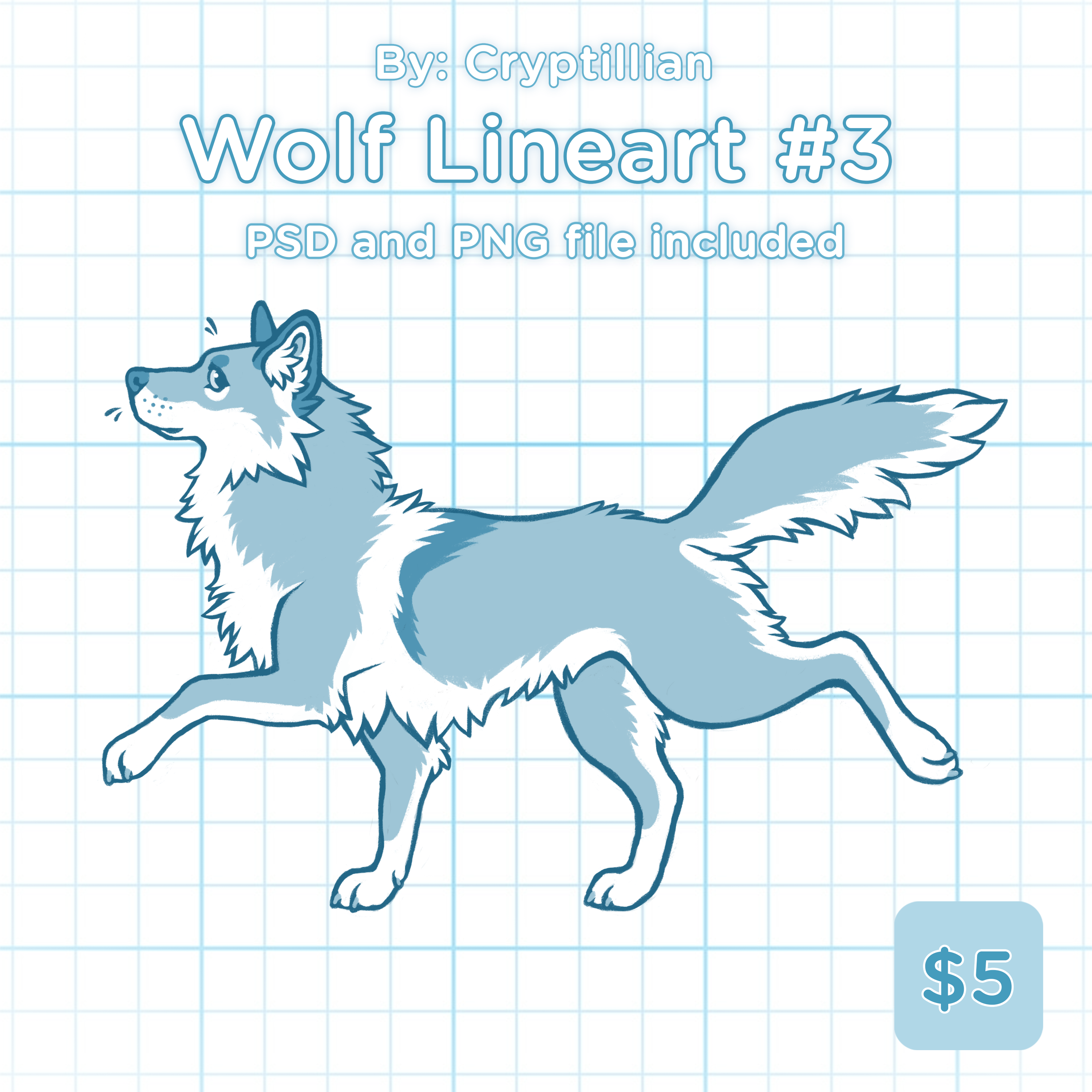 Wolf Lineart #3 – Creaturiam