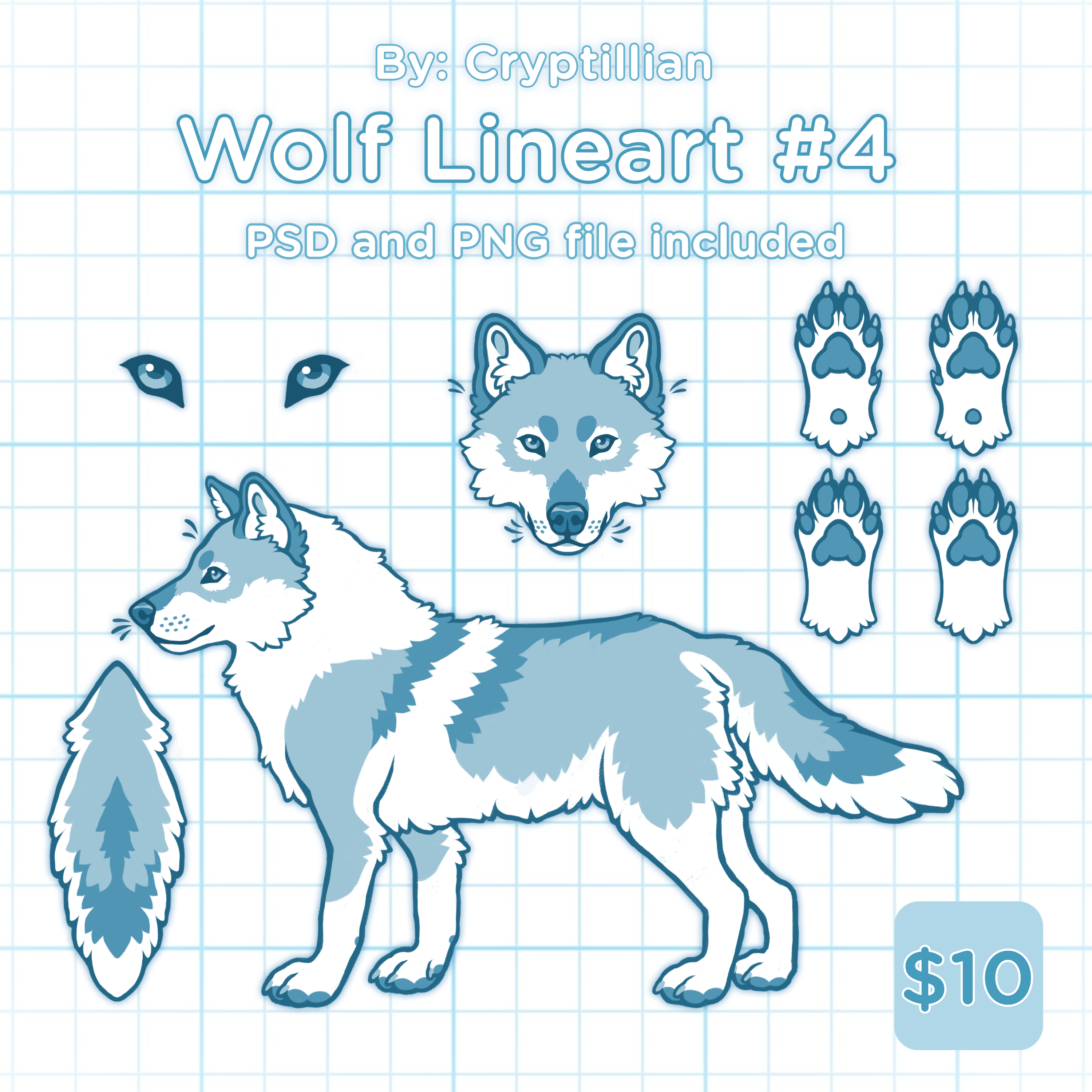 Basic Wolf Lineart Wolf Lineart #4 – Creaturiam